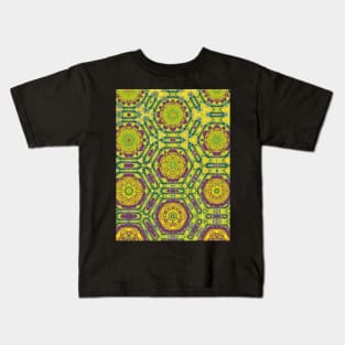 Transitional Star and Hex Pattern in Yellow and Purple Colors - WelshDesignsTP004 Kids T-Shirt